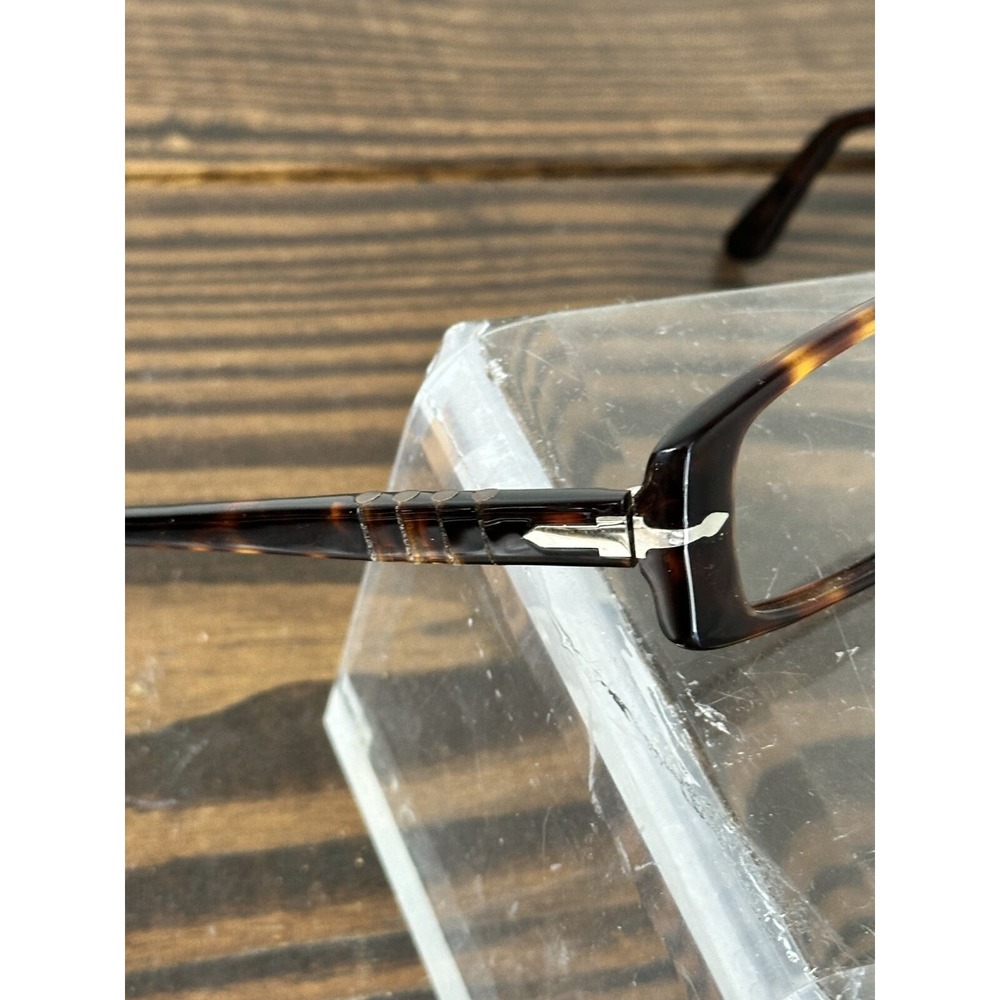 Persol Tortoiseshell Rectangular Eyeglasses frames only - Picture 4 of 7